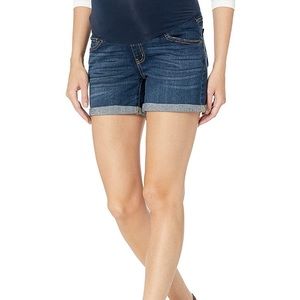 Indigo Blue dark wash maternity shorts Size M